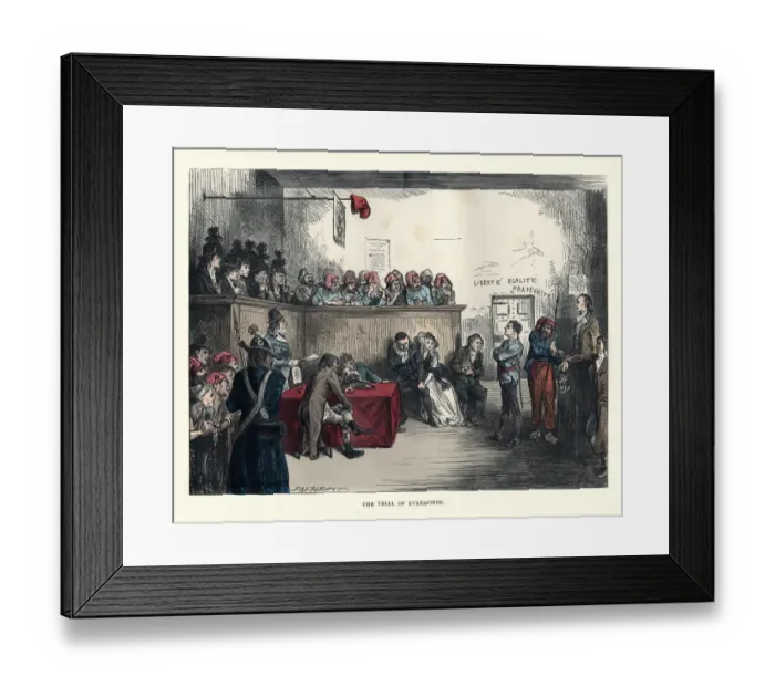 Framed Print : Dickens, Tale of Two Cities, The Trial of Evremonde Framed Print : Dickens, Tale of Two Cities, The Trial of Evremonde