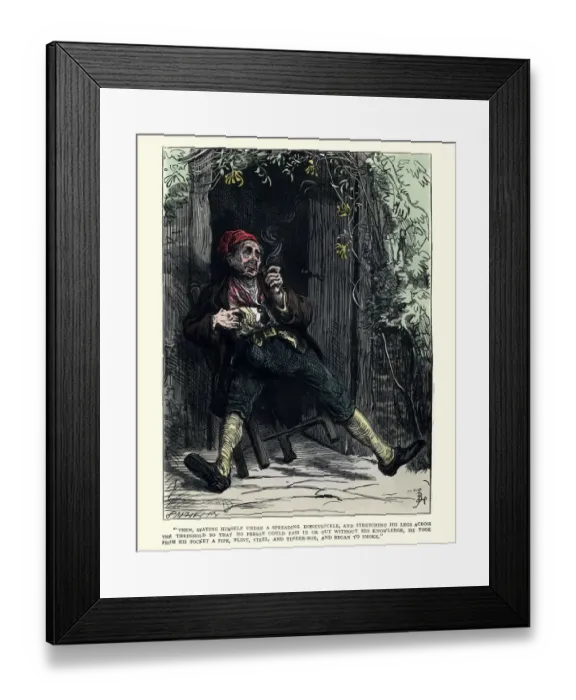 Framed Print : Charles Dickens, Barnaby Rudge, a pipe and began to smoke Framed Print : Charles Dickens, Barnaby Rudge, a pipe and began to smoke