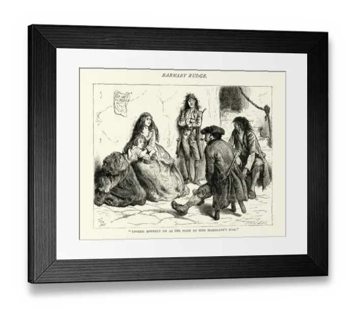 Framed Print : Dickens, Barnaby Rudge, she flew to Miss Haredales side Framed Print : Dickens, Barnaby Rudge, she flew to Miss Haredales side