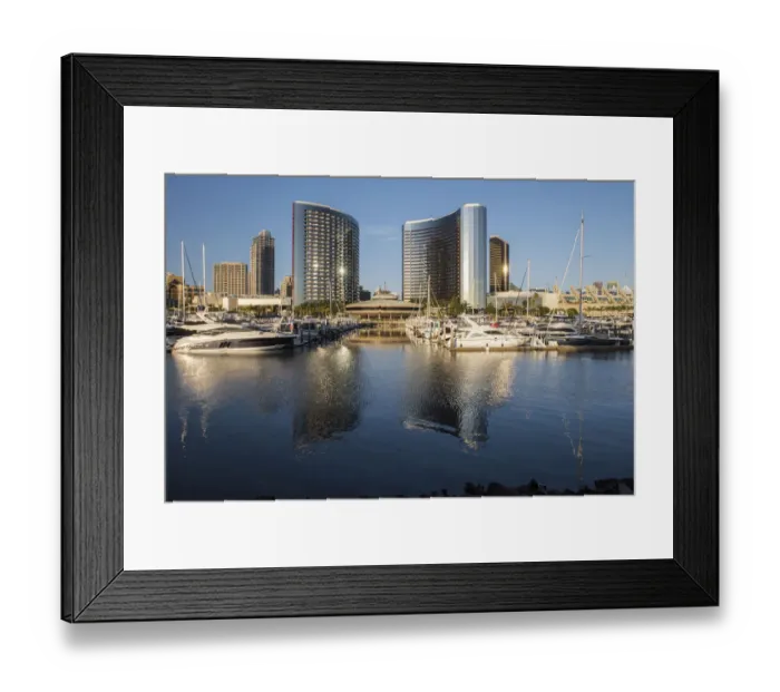Framed Print : San Diego Marina, San Diego, California