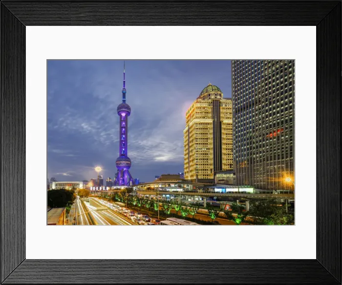 Framed Print : Shanghai Pudong District - Iconic Oriental Pearl TV Tower