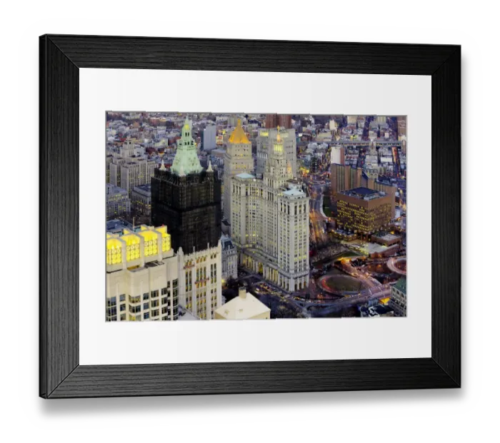 Framed Print : Lower Manhattan - Financial District - Municipal Building