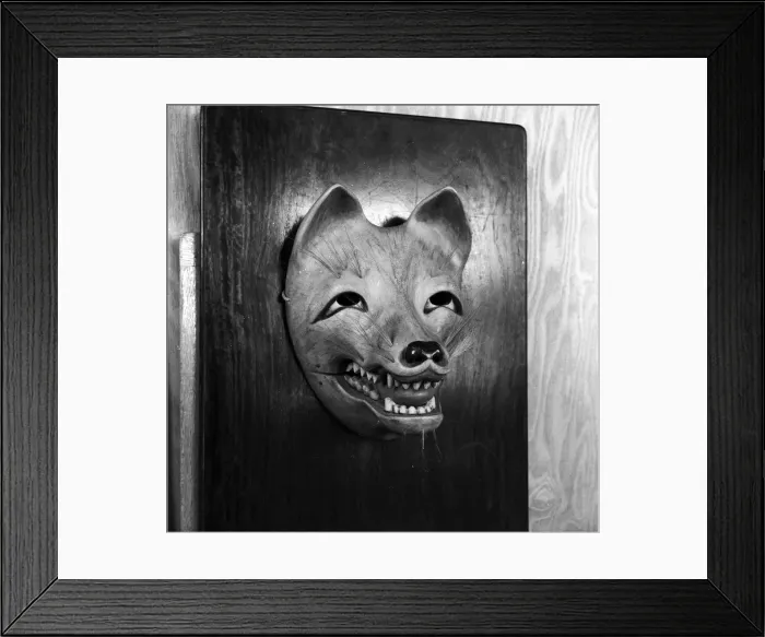 Framed Print : Dog Mask. circa 1955: A mask representing a dog Framed Print : Dog Mask. circa 1955: A mask representing a dog