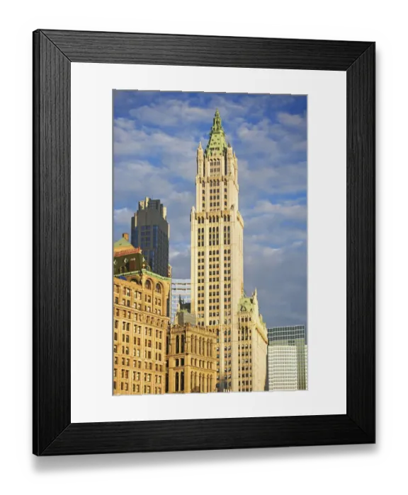Framed Print : USA, New York State, New York City, Broadway, Woolworth Building