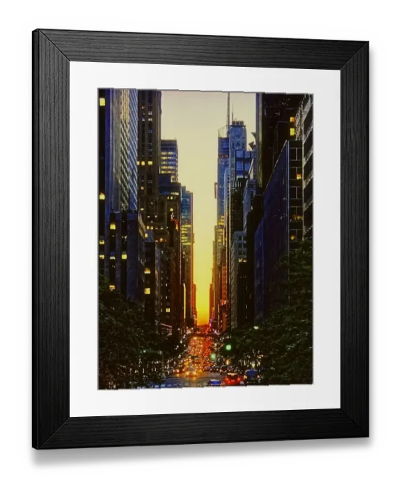 Framed Print : Red zone. Image just after the Manhattanhenge sunset looking West on 42nd Framed Print : Red zone. Image just after the Manhattanhenge sunset looking West on 42nd