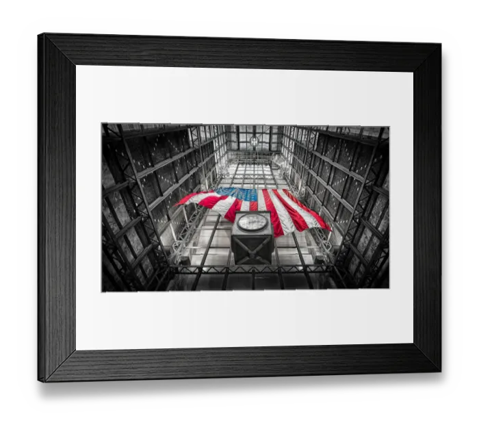 Framed Print : American Flag at Penn Station Framed Print : American Flag at Penn Station