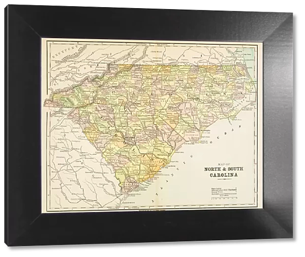 Map of North and South Carolina1883