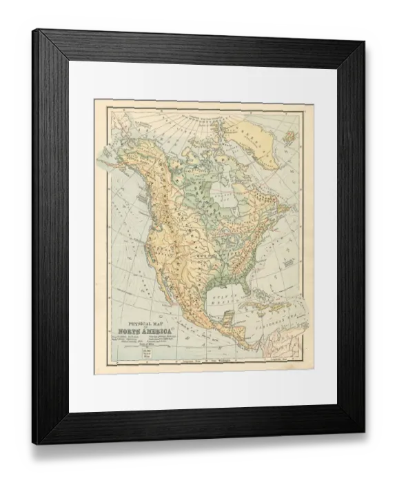 Framed Print : Map North America 1881 Framed Print : Map North America 1881