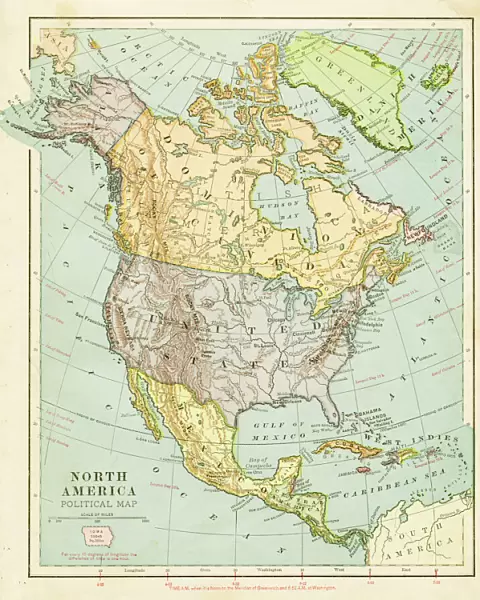 Map of North America 1899