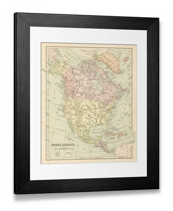 Framed Print : Map North America 1881 Framed Print : Map North America 1881