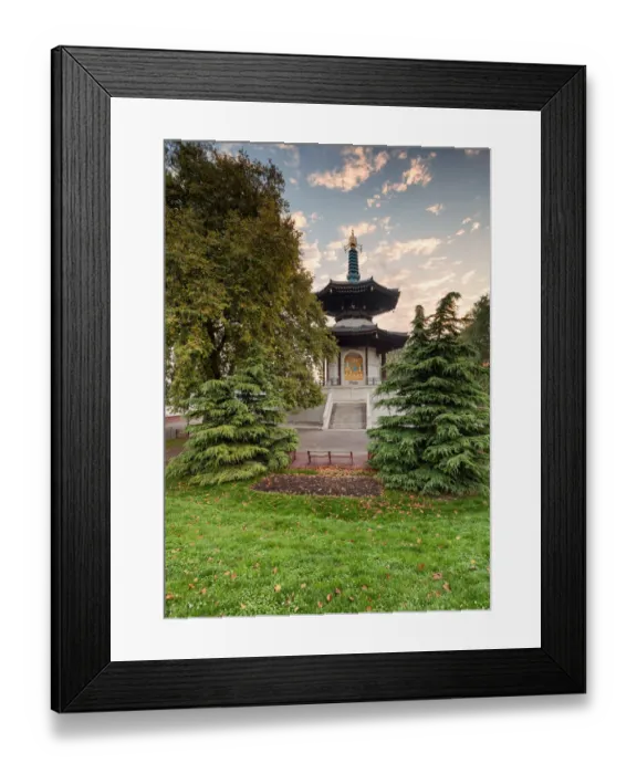Framed Print : Peace. Battersea Park, London, UK. October 11, 2019 - Battersea Parks Peace Pagoda Framed Print : Peace. Battersea Park, London, UK. October 11, 2019 - Battersea Parks Peace Pagoda