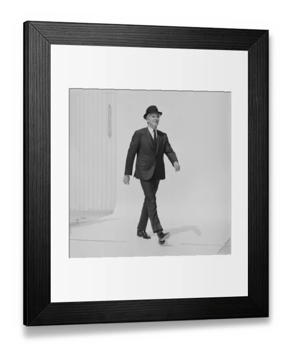Framed Print : Senior man walking in full suit Framed Print : Senior man walking in full suit