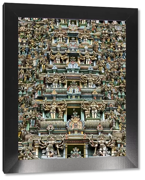 Close-up of deities, West Tower, Meenakshi Amman Temple, Madurai, Tamil Nadu, India