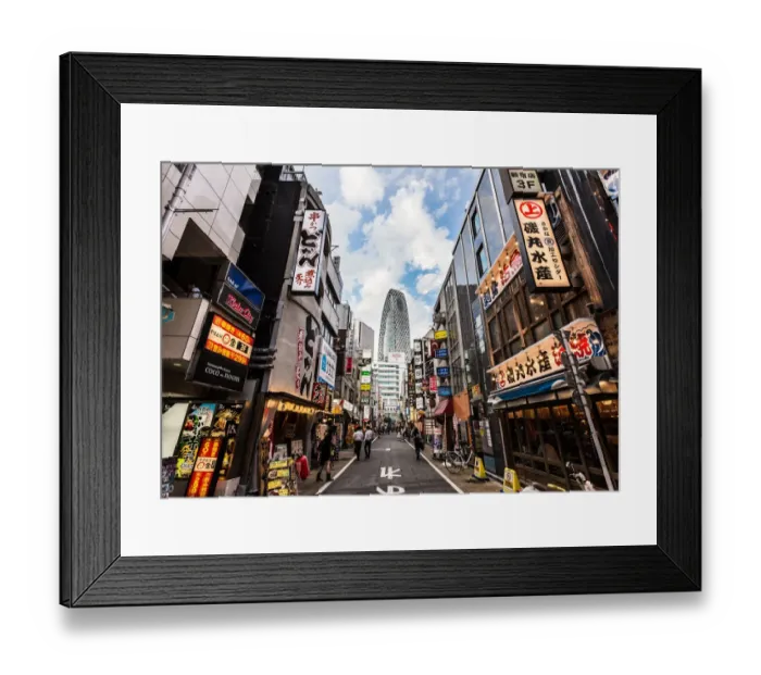 Framed Print : Stunning view of the entertainment district at the foot of the skyscrapers of Shinjuku in Framed Print : Stunning view of the entertainment district at the foot of the skyscrapers of Shinjuku in