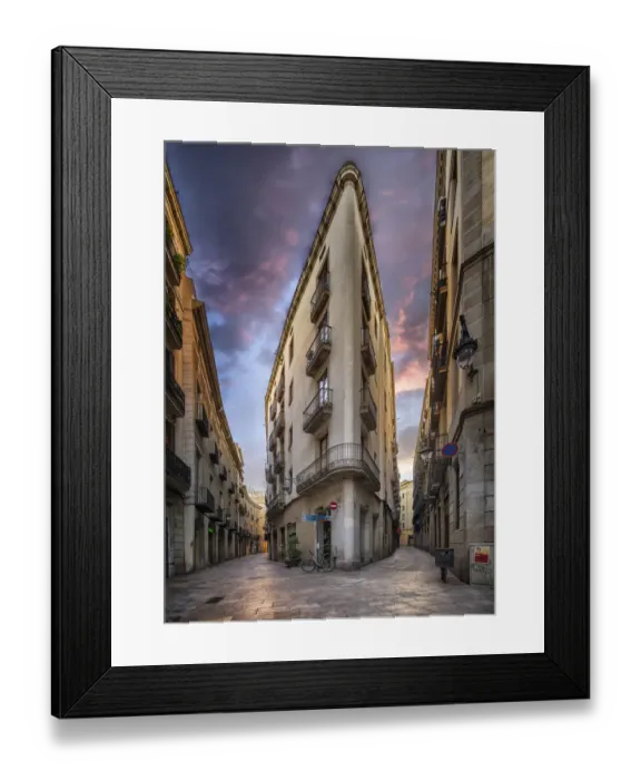 Framed Print : Street scene in the Gothic Quarter in Barcelona Spain Framed Print : Street scene in the Gothic Quarter in Barcelona Spain