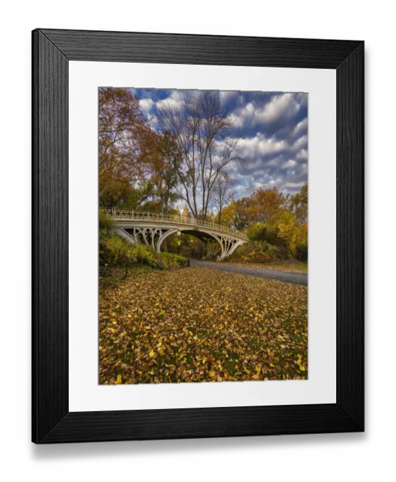 Framed Print : Bridge in New York Citys Central Park on a colorful autumn day Framed Print : Bridge in New York Citys Central Park on a colorful autumn day
