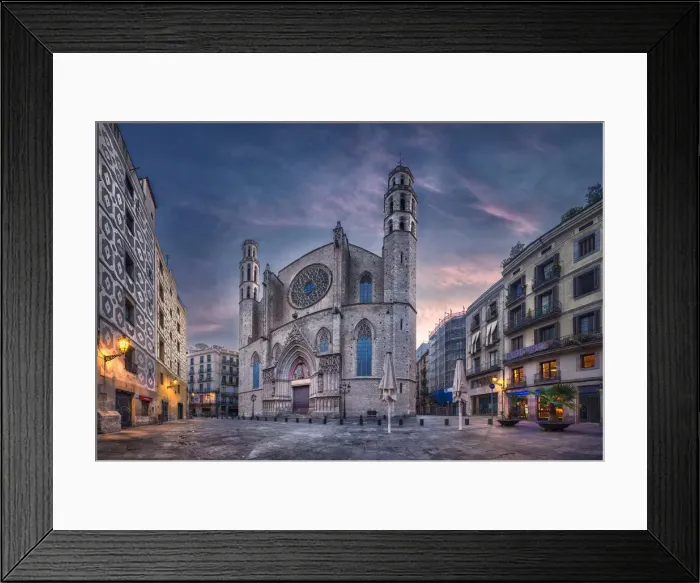 Framed Print : Santa Maria del Mar Church in Barcelona, Catalonia, Spain Framed Print : Santa Maria del Mar Church in Barcelona, Catalonia, Spain