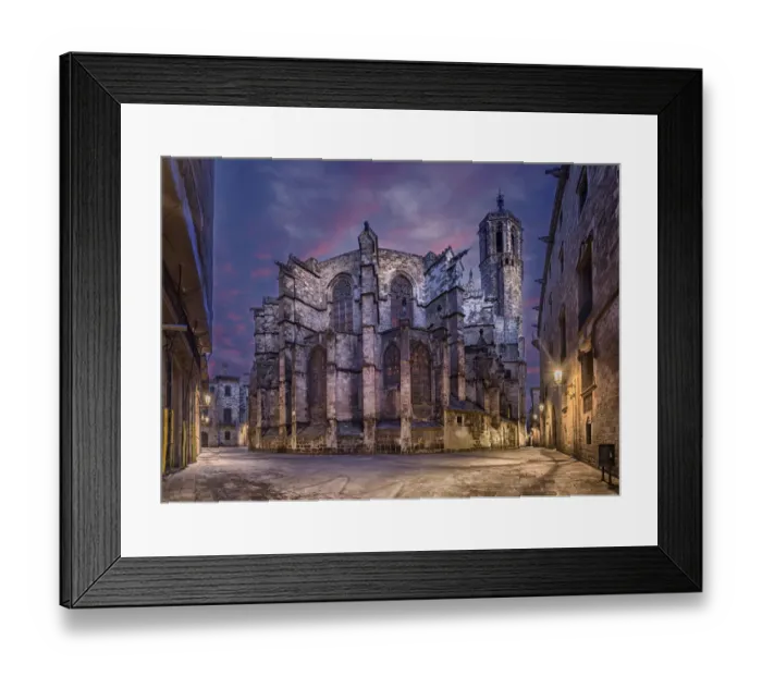 Framed Print : Street of the Gothic Quarter, where stands the bell tower of the Cathedral of Barcelona Framed Print : Street of the Gothic Quarter, where stands the bell tower of the Cathedral of Barcelona