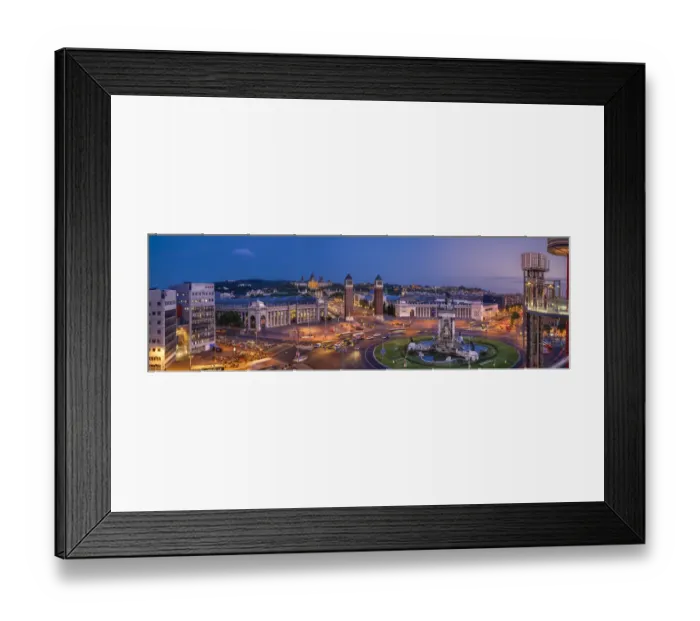 Framed Print : Plaza Espana and skyline view of Barcelona at dusk Framed Print : Plaza Espana and skyline view of Barcelona at dusk