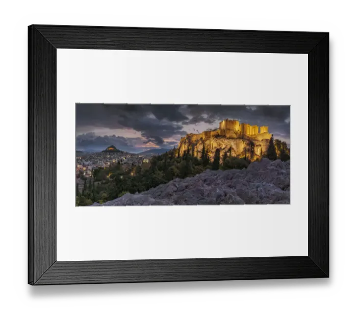 Framed Print : Sunrise at the Acropolis from Aeropagus Hill, Athens