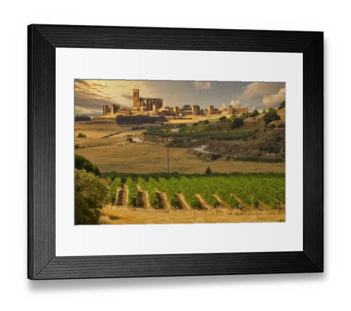 Framed Print : Scenic view on Artajona town. Navarre, Spain Framed Print : Scenic view on Artajona town. Navarre, Spain