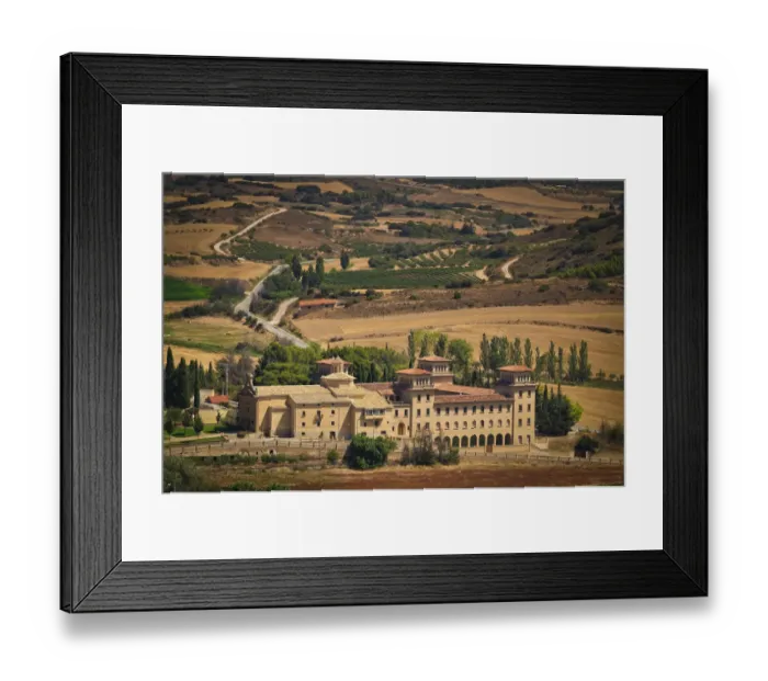 Framed Print : The convent and the fields next to the town of Artajona Spain Framed Print : The convent and the fields next to the town of Artajona Spain
