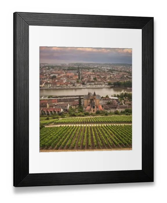 Framed Print : Panoramic view of the city of WAOErzburg, Germany Framed Print : Panoramic view of the city of WAOErzburg, Germany