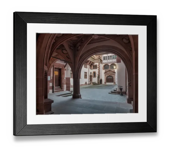 Framed Print : Entrance of the New Town Hall of Freiburg im Breisgau (Germany)