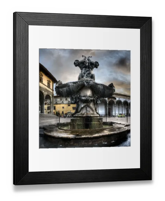 Framed Print : Fountain Piazza Santissima Annunziata in Florence Framed Print : Fountain Piazza Santissima Annunziata in Florence