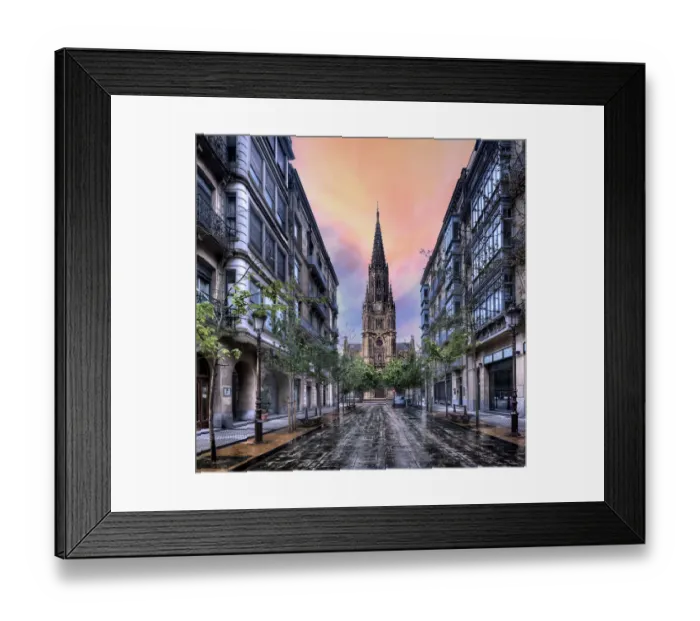 Framed Print : Buen Pastor Cathedral in San Sebastian at dawn Framed Print : Buen Pastor Cathedral in San Sebastian at dawn