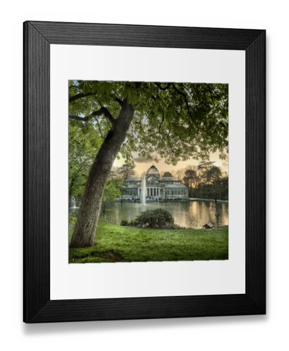 Framed Print : Sunset at the Crystal Palace, Buen Retiro Park. Madrid Spain