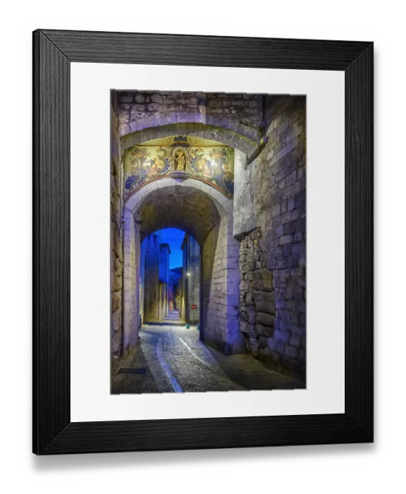 Framed Print : Carrer de la ForAza, Girona, CataluAna, EspaAna Framed Print : Carrer de la ForAza, Girona, CataluAna, EspaAna