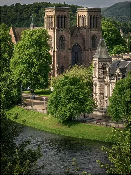 Inverness Cathedral and River Ness in Inverness, Scotland