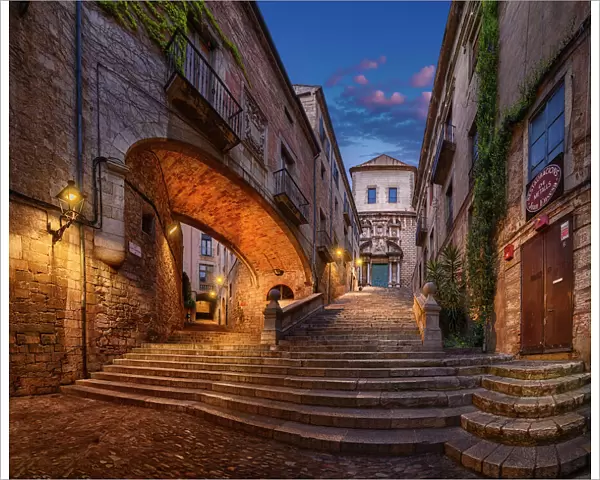 Staircase of San Martin, Girona, Catalonia, Spain