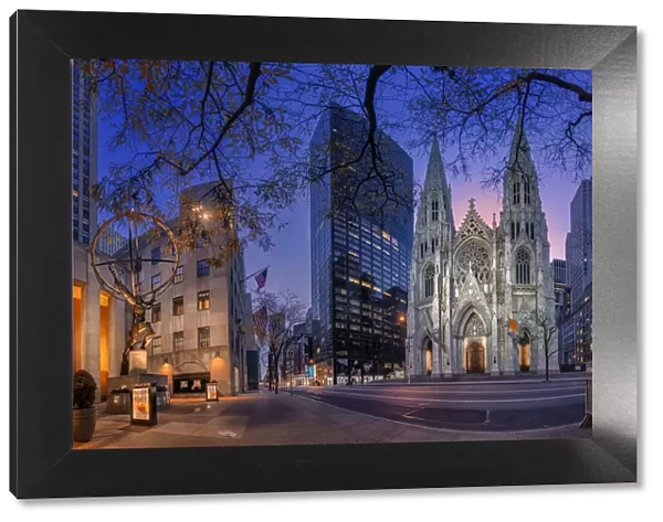 Atlas Apartments, Rockefeller Centre and St Patricks Cathedral, New York City