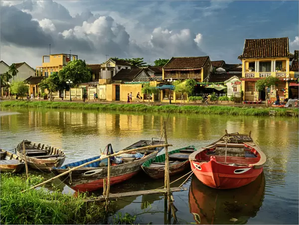Thu Bon river in Hoi An, Vietnam