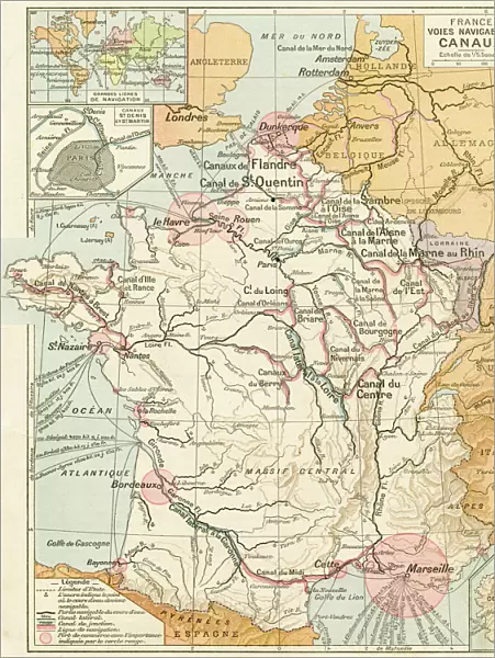 France Waterways map 1887