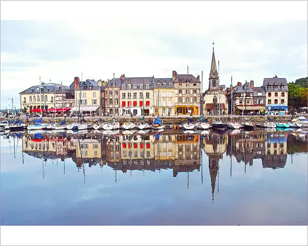 Houses reflection in river, Honfleur