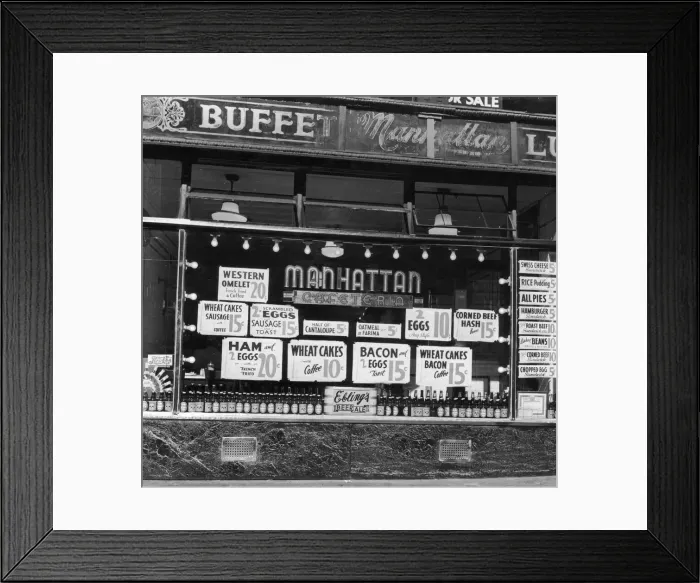 Framed Print : Manhattan Cafeteria Framed Print : Manhattan Cafeteria