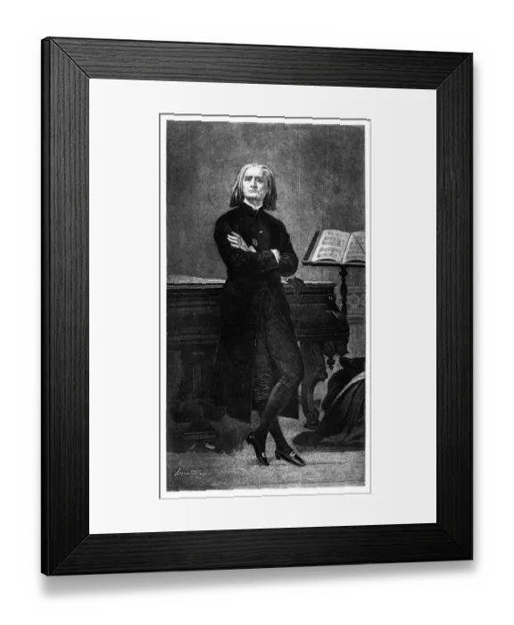 Framed Print : Composer Franz Liszt engraving 1894