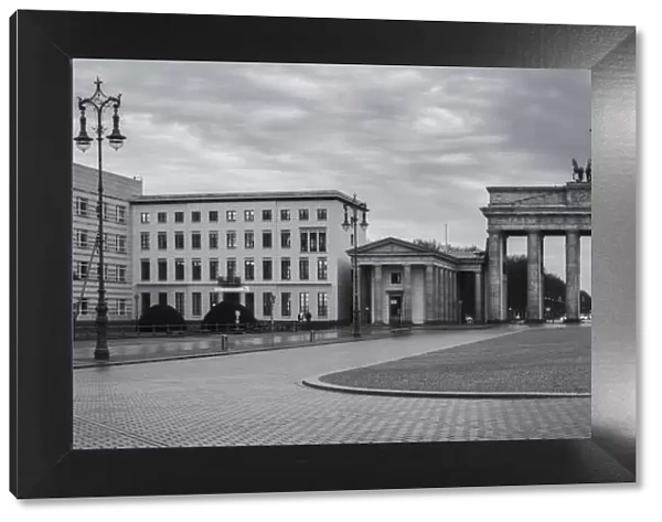 Brandenburg Gate panorama, Berlin, Germany - Stock image