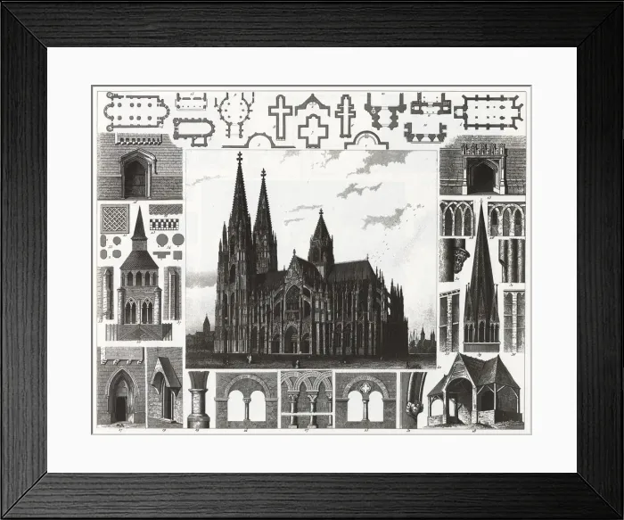 Framed Print : Engraving: Cologne Cathedral Framed Print : Engraving: Cologne Cathedral