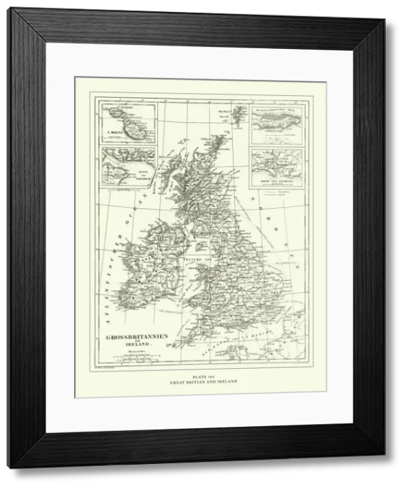 Framed Print : Engraved Antique, Great Britain and Ireland Engraving Antique Illustration Framed Print : Engraved Antique, Great Britain and Ireland Engraving Antique Illustration
