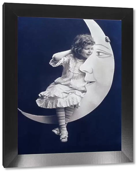 Girl Sitting on the Moon