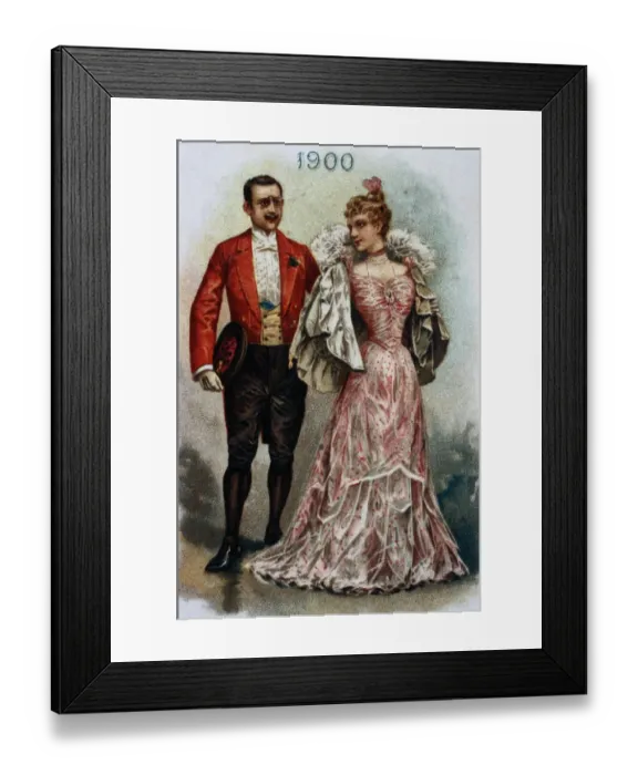 Framed Print : Vintage Italian New Years Postcard
