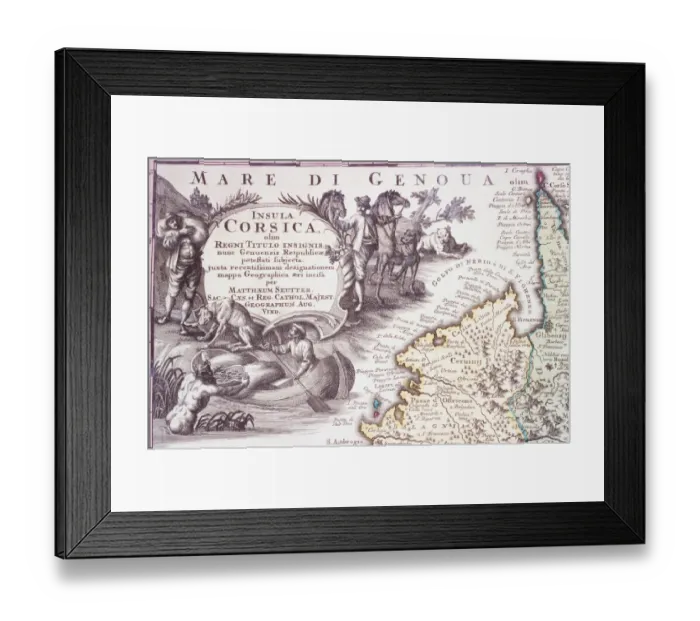Framed Print : Allegorical Cartouche for Corsica Framed Print : Allegorical Cartouche for Corsica