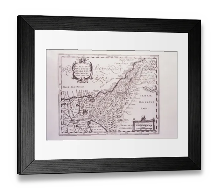 Framed Print : Sacred Map of Palestine, The Promised Land Framed Print : Sacred Map of Palestine, The Promised Land