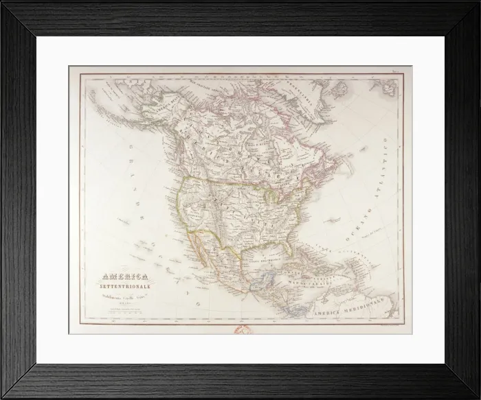 Framed Print : Map of North America Framed Print : Map of North America