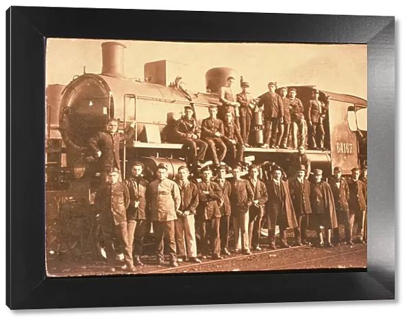 Railroad Workers with Train