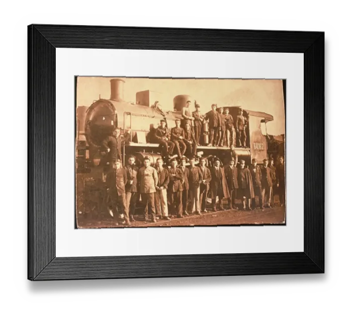 Framed Print : Railroad Workers with Train Framed Print : Railroad Workers with Train